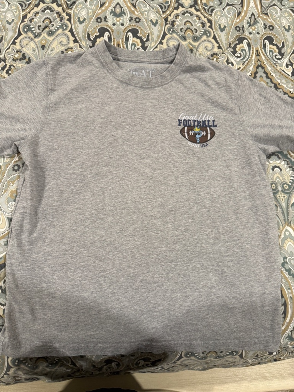 Gray GOAT USA Football Short Sleeve Tee